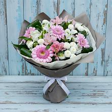 Букет цветов из:  Герберы, Альстромерии и Хризантемы #REPLACE_PRED# Каширском