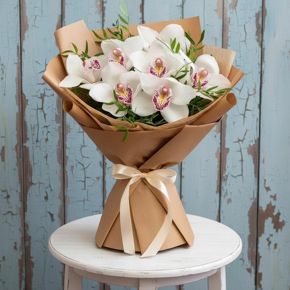 Букет цветов из: Орхидеи и Розы в Каширском