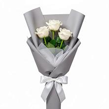 Букет 3 белые розы в Каширском