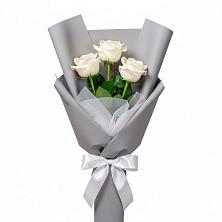 Букет 3 белые розы в Каширском
