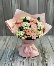 Букет цветов из:  Гвоздики, Розы и Хризантемы в Каширском