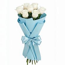 Букет 7 белых роз Проуд в Каширском