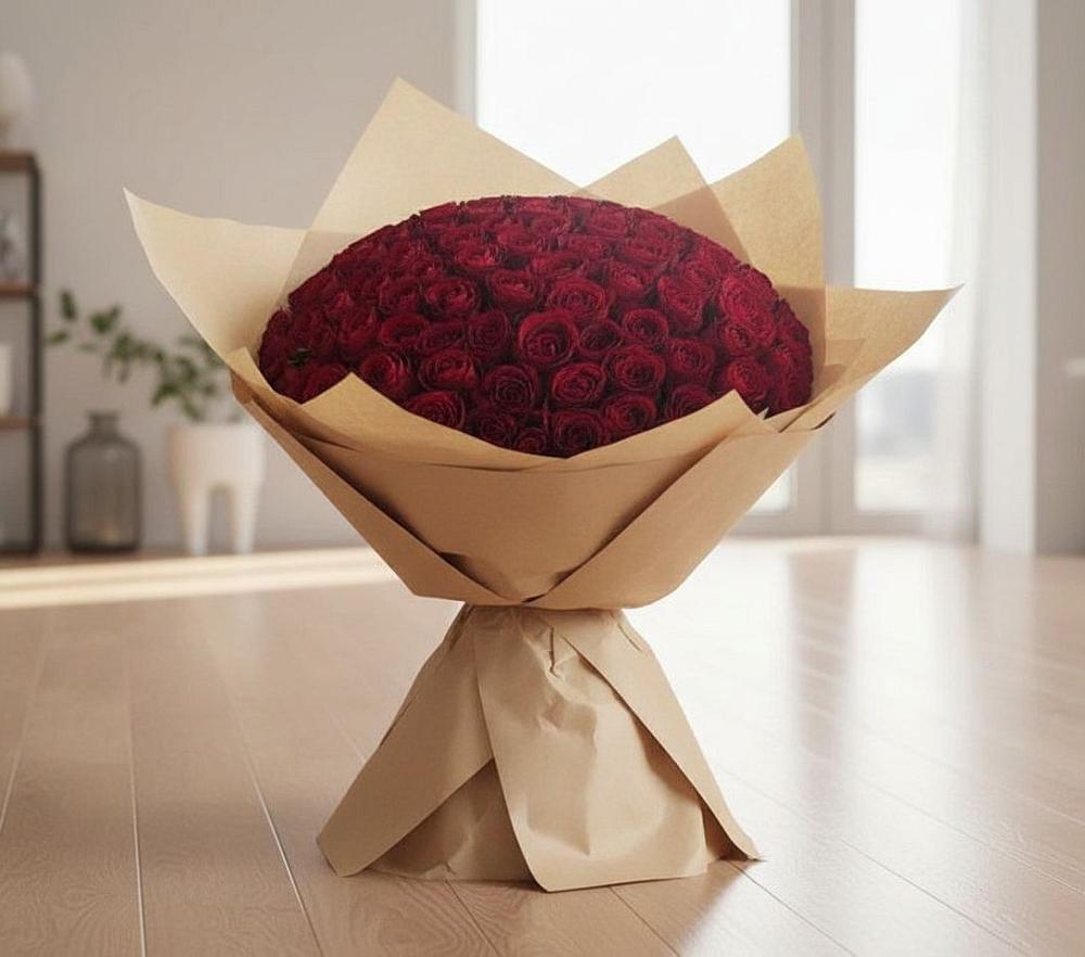 Букет 101 Красная роза в Каширском