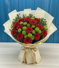 Букет цветов из:  Розы и Хризантемы в Каширском