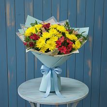 Букет цветов из:  Альстромерии и Хризантемы в Каширском