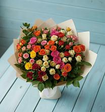Букет Микс из разноцветных кустовых роз #REPLACE_PRED# Каширском